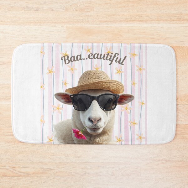 Item preview, A Sheep Wearing a Summer Hat with the words Baa..eautiful designed and sold by Soulstar Designs.