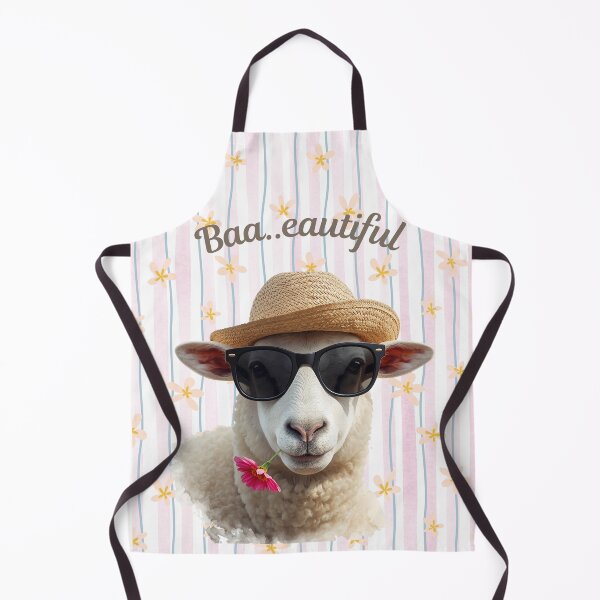 Item preview, A Sheep Wearing a Summer Hat with the words Baa..eautiful designed and sold by Soulstar Designs.