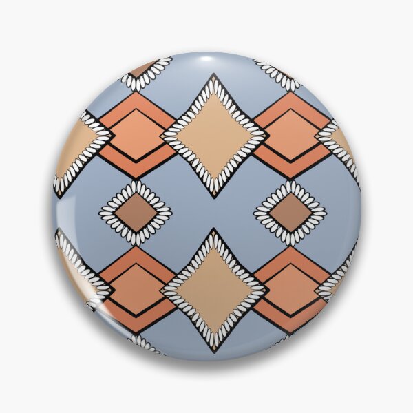 Item preview, Tribal Geometric Beige and Orange on Blue designed and sold by Art in My Loft.