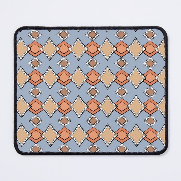 Item preview, Tribal Geometric Beige and Orange on Blue designed and sold by Art in My Loft.