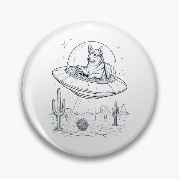 Item preview, Vintage Swedish Vallhund Riding UFO Dog Mom Dad Lover designed and sold by DoodleTortle.