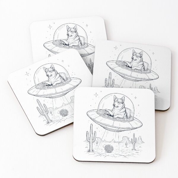 Item preview, Vintage Swedish Vallhund Riding UFO Dog Mom Dad Lover designed and sold by DoodleTortle.