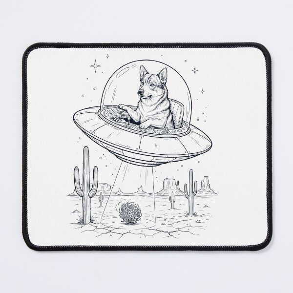 Item preview, Vintage Swedish Vallhund Riding UFO Dog Mom Dad Lover designed and sold by DoodleTortle.