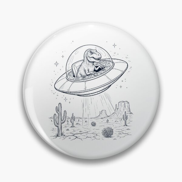 Item preview, Vintage T Rex Dinosaur Riding UFO Animal Lover designed and sold by DoodleTortle.
