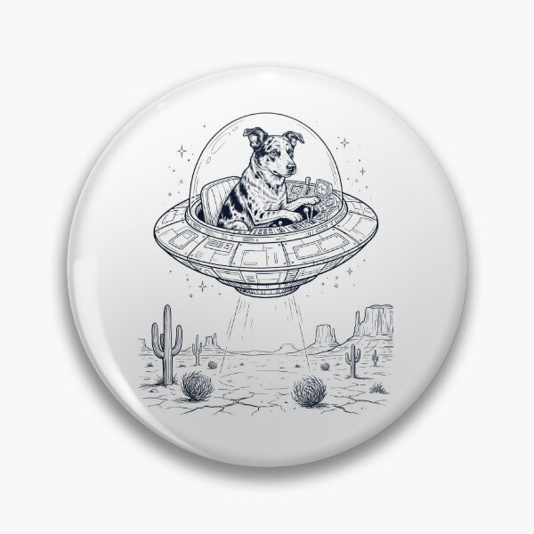 Item preview, Vintage Texas Heeler Riding UFO Dog Mom Dad Lover designed and sold by DoodleTortle.