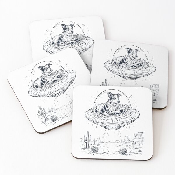 Item preview, Vintage Texas Heeler Riding UFO Dog Mom Dad Lover designed and sold by DoodleTortle.