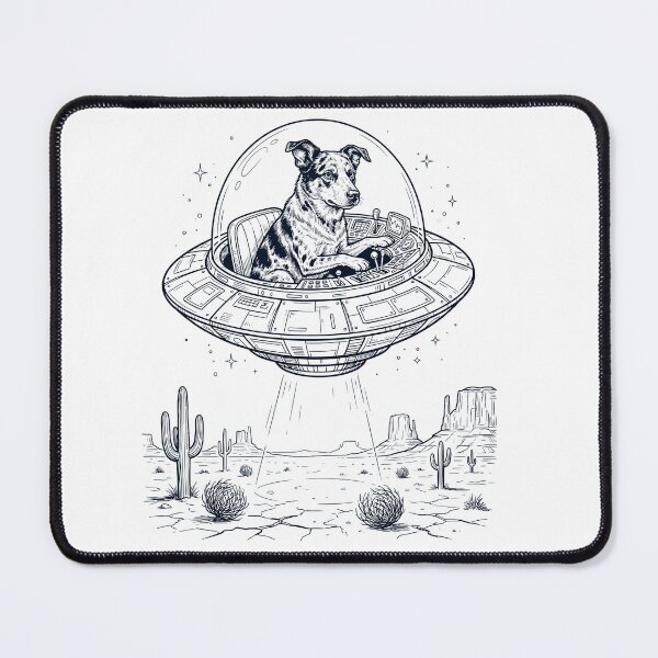 Item preview, Vintage Texas Heeler Riding UFO Dog Mom Dad Lover designed and sold by DoodleTortle.