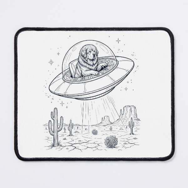 Item preview, Vintage Tibetan Mastiff Riding UFO Dog Mom Dad Lover designed and sold by DoodleTortle.