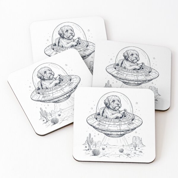 Item preview, Vintage Tibetan Terrier Riding UFO Dog Mom Dad Lover designed and sold by DoodleTortle.
