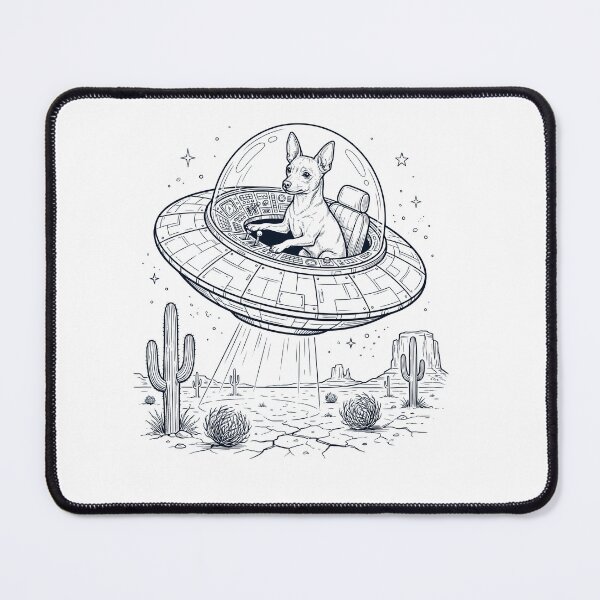 Artikelvorschau, Vintage Toy Fox Terrier reitet UFO Hundemama Papa Liebhaber entworfen und verkauft von DoodleTortle.