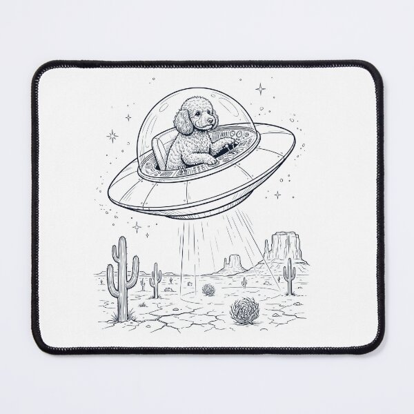Item preview, Vintage Toy Poodle Riding UFO Dog Mom Dad Lover designed and sold by DoodleTortle.