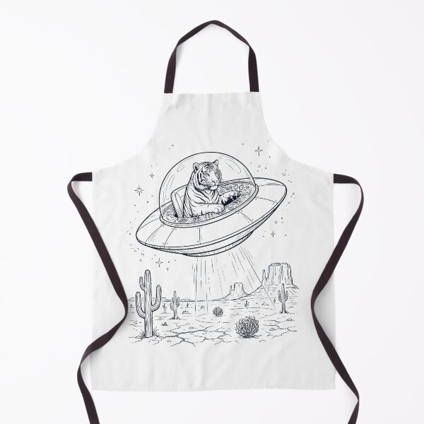 Item preview, Vintage Tiger Riding UFO Animal Lover designed and sold by DoodleTortle.