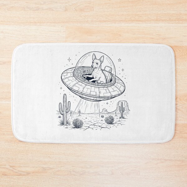 Item preview, Vintage Toy Fox Terrier Riding UFO Dog Mom Dad Lover designed and sold by DoodleTortle.