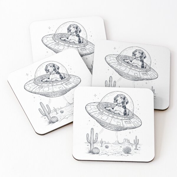 Item preview, Vintage Treeing Walker Coonhound Riding UFO Dog Mom Dad Lover designed and sold by DoodleTortle.