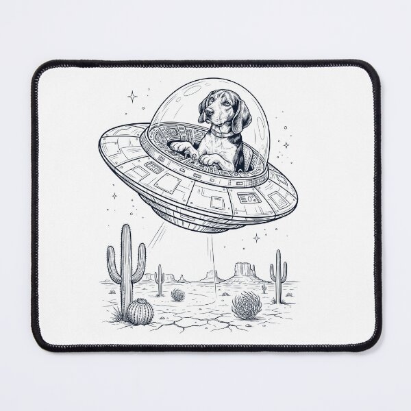 Item preview, Vintage Treeing Walker Coonhound Riding UFO Dog Mom Dad Lover designed and sold by DoodleTortle.