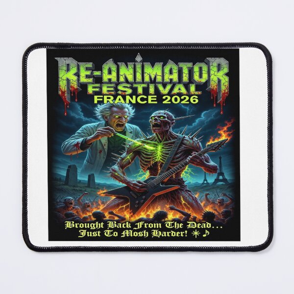 Item preview, Re-Animator Festival France Horror Metal T-Shirt | Funny Zombie Guitarist Graphic Tee | Heavy Metal Festival Art designed and sold by Sushikidsntod.