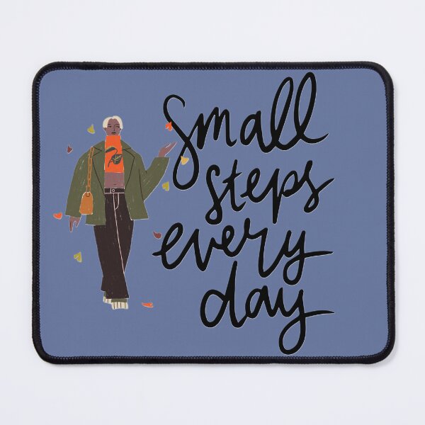 Item preview, Small Steps Every Day Motivational Aesthetic Typography Design designed and sold by CreativePallavi.
