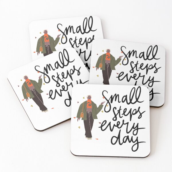 Item preview, Small Steps Every Day Motivational Aesthetic Typography Design designed and sold by CreativePallavi.
