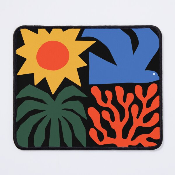 Item preview, Modern Summer Night - Abstract Coastal Mosaic on Black designed and sold by AliAltinelArt.
