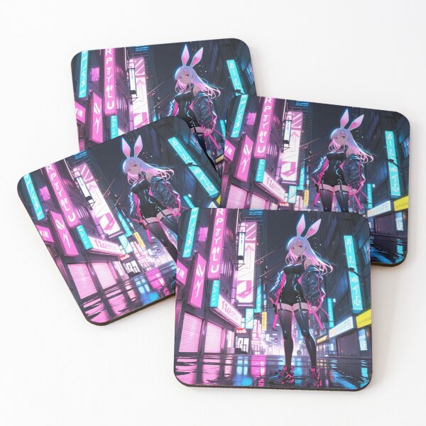 Item preview, Futuristic Anime Girl Neon Skyline designed and sold by AnimDream .