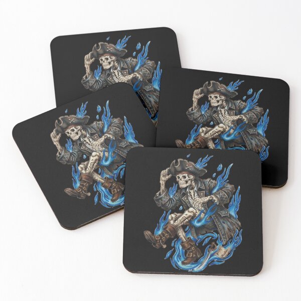 Item preview, Vintage Skeleton Pirate with Blue Soul Flames Art designed and sold by LYZ7VANI.