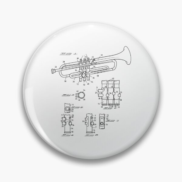 Item preview, Trumpet Schematic Blueprint Jazz Music designed and sold by Randomera.