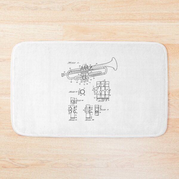 Item preview, Trumpet Schematic Blueprint Jazz Music designed and sold by Randomera.