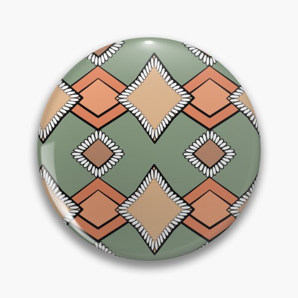 Item preview, Tribal Geometric Beige and Orange on Green designed and sold by Art in My Loft.