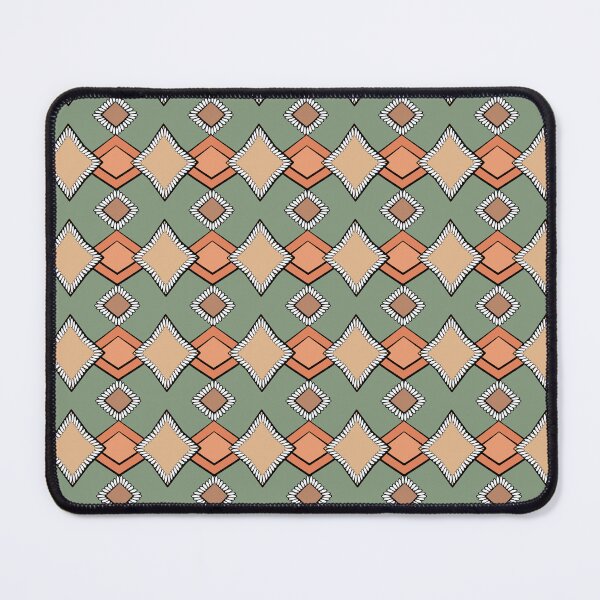 Item preview, Tribal Geometric Beige and Orange on Green designed and sold by Art in My Loft.