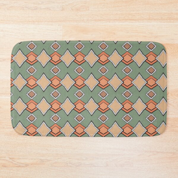 Item preview, Tribal Geometric Beige and Orange on Green designed and sold by Art in My Loft.