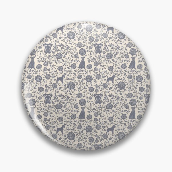 Item preview, Schnauzer Floral Silhouette Pattern | Miniature Standard Giant Dog Design in Cream designed and sold by WildLakePatterns.