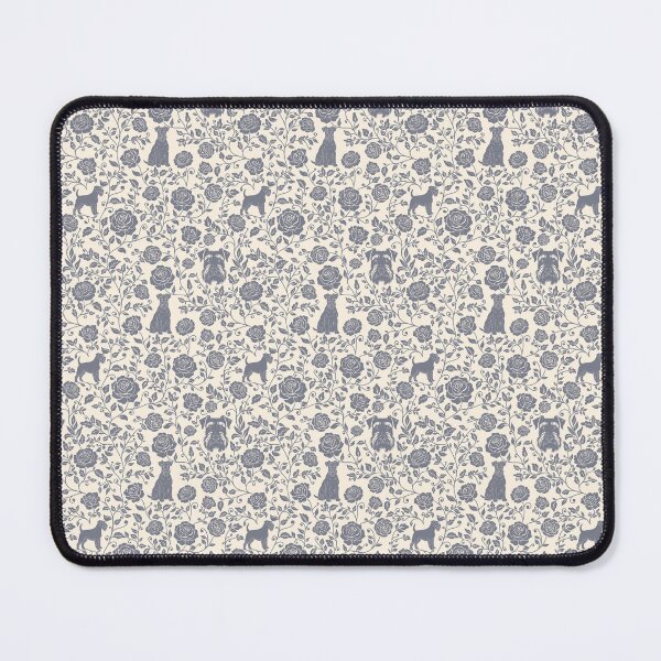 Item preview, Schnauzer Floral Silhouette Pattern | Miniature Standard Giant Dog Design in Cream designed and sold by WildLakePatterns.