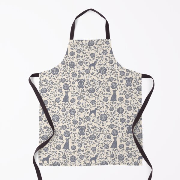 Item preview, Schnauzer Floral Silhouette Pattern | Miniature Standard Giant Dog Design in Cream designed and sold by WildLakePatterns.