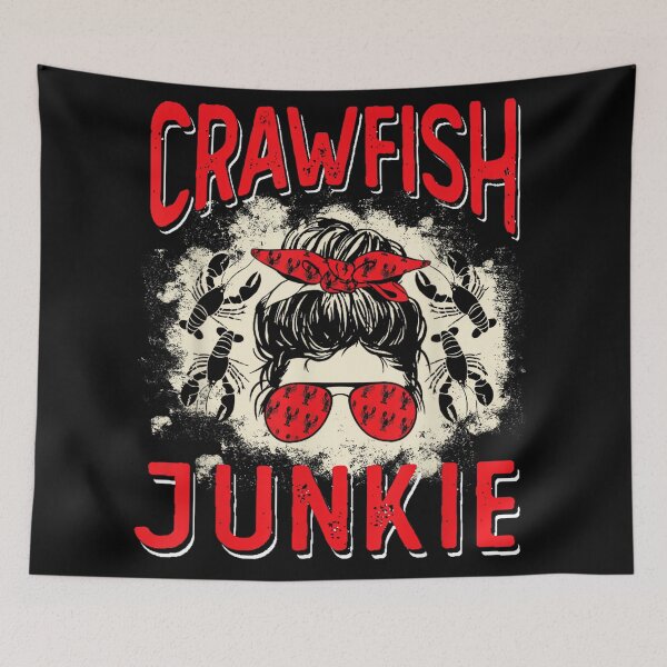 Item preview, Bleached Crawfish Junkie Women Messy Bun Funny Crawfish Boil designed and sold by MelanieIShelton.