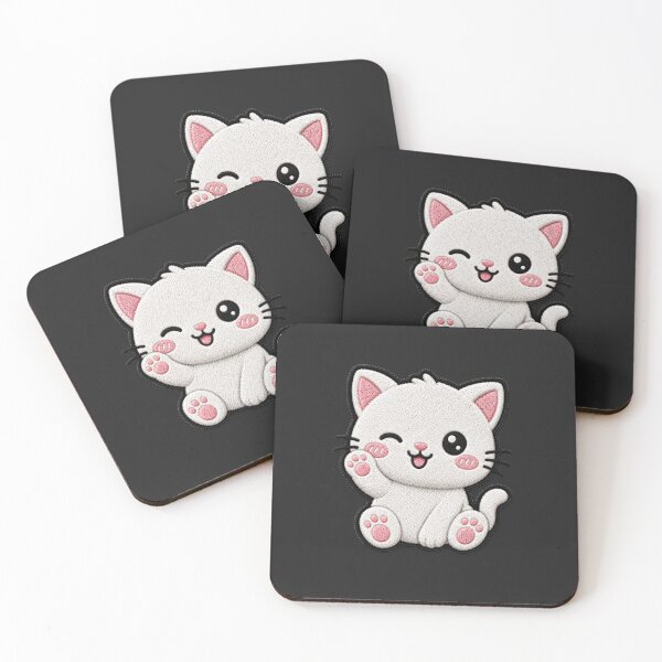 Item preview, Cute Kawaii Baby Kitten Embroidery Patch | Chibi Cat Satin Stitch Design designed and sold by ColorSplash123.