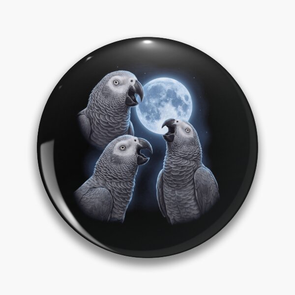 Item preview, African Grey Howling Moon Art Parrot Lover designed and sold by TerryConnells.