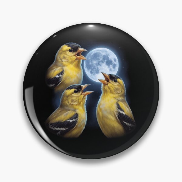 Item preview, American Goldfinch Howling Moon Art Bird Lover Birding designed and sold by TerryConnells.