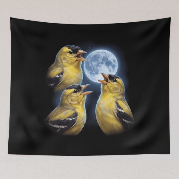 Item preview, American Goldfinch Howling Moon Art Bird Lover Birding designed and sold by TerryConnells.