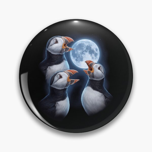 Item preview, Atlantic Puffin Howling Moon Art Bird Lover Birding designed and sold by TerryConnells.