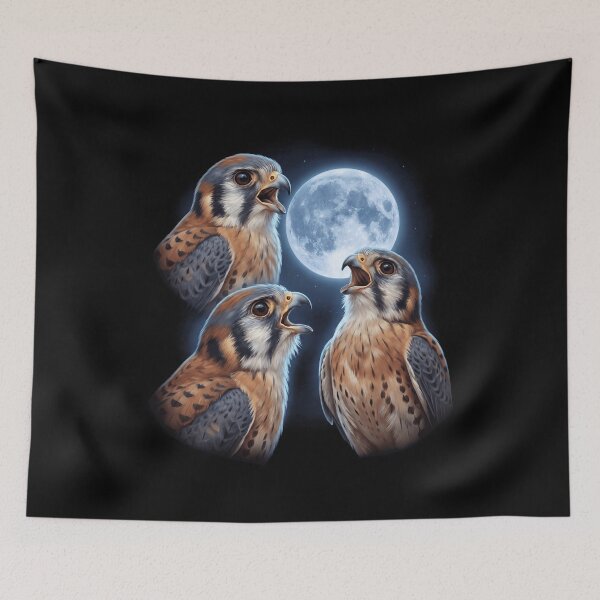Item preview, American Kestrel Howling Moon Art Bird Lover Birding designed and sold by TerryConnells.
