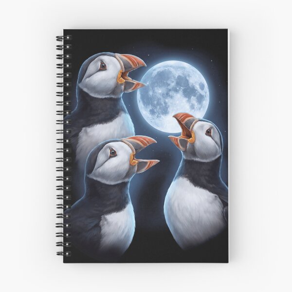 Item preview, Atlantic Puffin Howling Moon Art Bird Lover Birding designed and sold by TerryConnells.
