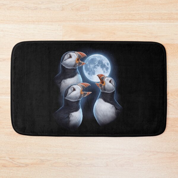 Item preview, Atlantic Puffin Howling Moon Art Bird Lover Birding designed and sold by TerryConnells.