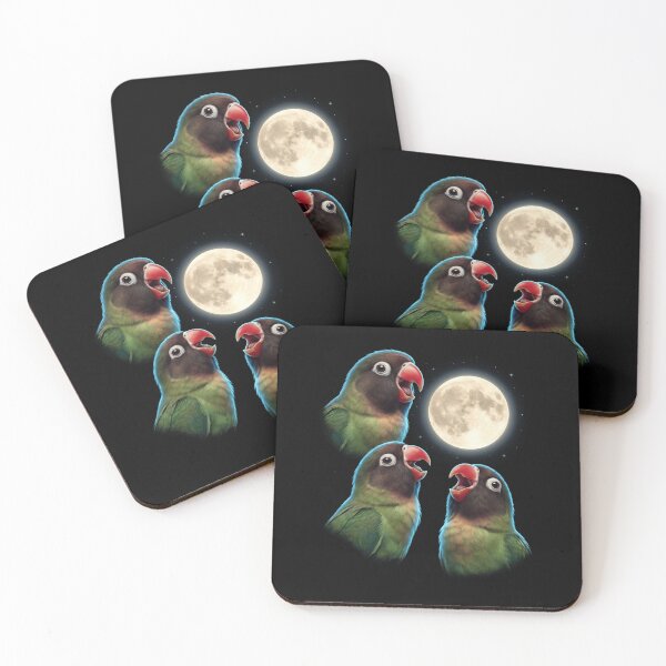 Item preview, Black cheeked Lovebird Howling Moon Art Parrot Lover designed and sold by TerryConnells.