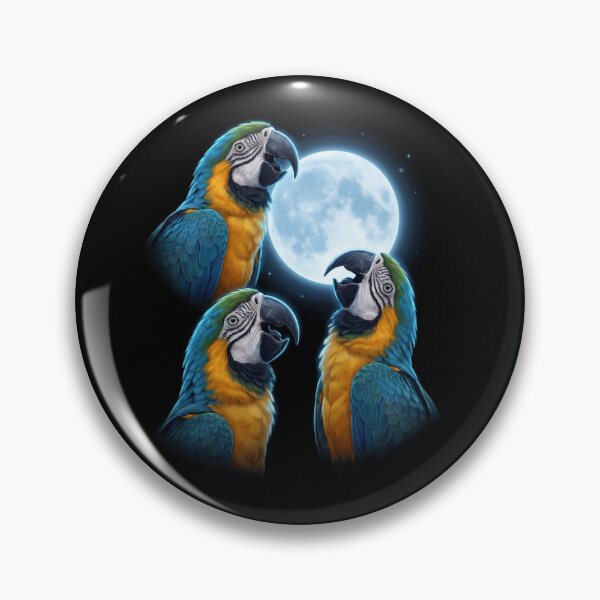 Item preview, Blue and Gold Macaw Howling Moon Art Parrot Lover designed and sold by TerryConnells.