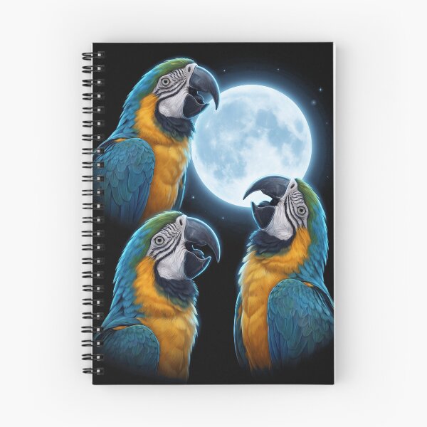 Item preview, Blue and Gold Macaw Howling Moon Art Parrot Lover designed and sold by TerryConnells.