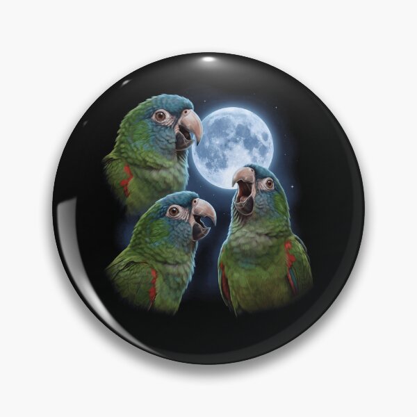 Item preview, Blue Crowned Conure Howling Moon Art Parrot Lover designed and sold by TerryConnells.