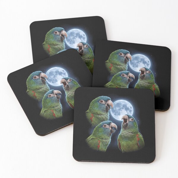 Item preview, Blue Crowned Conure Howling Moon Art Parrot Lover designed and sold by TerryConnells.