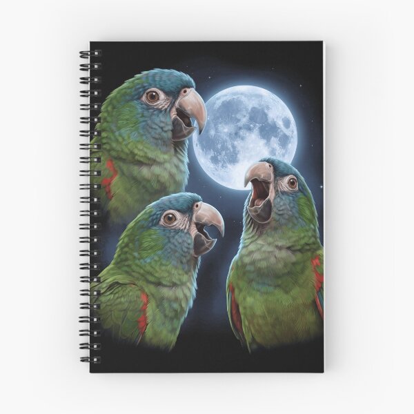 Item preview, Blue Crowned Conure Howling Moon Art Parrot Lover designed and sold by TerryConnells.