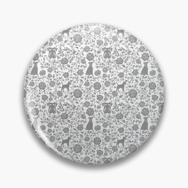 Item preview, Schnauzer Floral Silhouette Pattern | Miniature Standard Giant Dog Design in Grey designed and sold by WildLakePatterns.