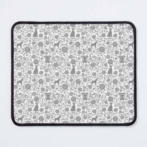 Item preview, Schnauzer Floral Silhouette Pattern | Miniature Standard Giant Dog Design in Grey designed and sold by WildLakePatterns.